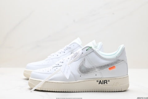 Nike Air Force 1 OFF-WHITE Collaboration Sneakers  Anti-slip basketball shoes for men and women