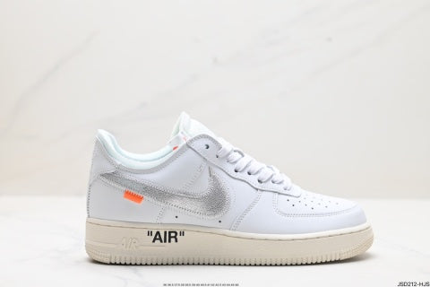 Nike Air Force 1 OFF-WHITE Collaboration Sneakers  Anti-slip basketball shoes for men and women