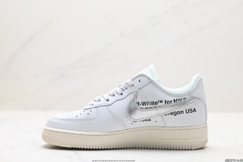 Nike Air Force 1 OFF-WHITE Collaboration Sneakers  Anti-slip basketball shoes for men and women