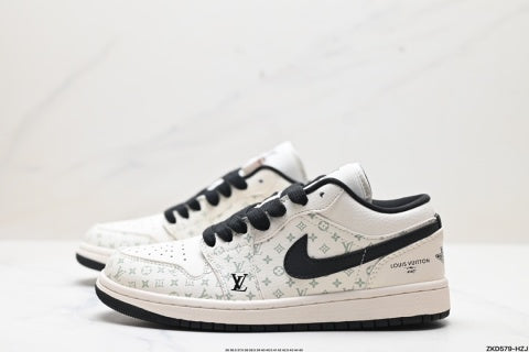 Nike Air Jordan 1 Low LV Collaboration Sneakers Anti-slip basketball shoes for men and women