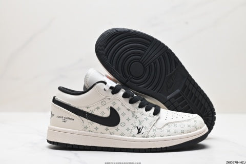 Nike Air Jordan 1 Low LV Collaboration Sneakers Anti-slip basketball shoes for men and women