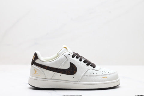 NIKE LV collaboration basketball shoes Low-top breathable anti-slip skate shoes for men and women