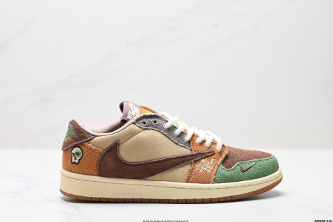 Nike Air Jordan 1 Reverse Mocha AJ1 Travis Scott collaboration basketball shoes Breathable, non-slip, versatile casual sneakers for men and women