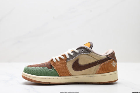 Nike Air Jordan 1 Reverse Mocha AJ1 Travis Scott collaboration basketball shoes Breathable, non-slip, versatile casual sneakers for men and women