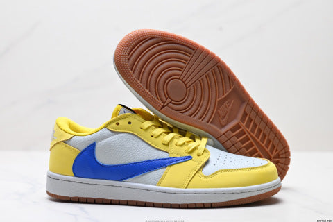 Nike Air Jordan 1 Reverse Mocha Travis Scott Collaboration Basketball Shoes Low-top casual sneakers, men's and women's shoes