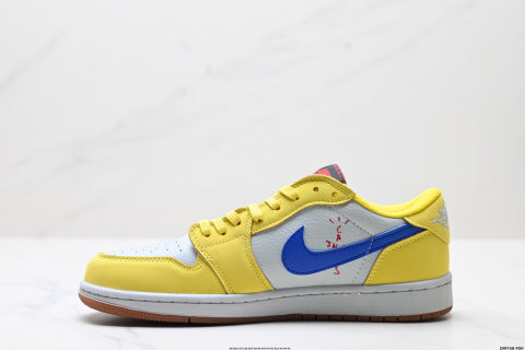 Nike Air Jordan 1 Reverse Mocha Travis Scott Collaboration Basketball Shoes Low-top casual sneakers, men's and women's shoes