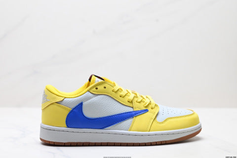 Nike Air Jordan 1 Reverse Mocha Travis Scott Collaboration Basketball Shoes Low-top casual sneakers, men's and women's shoes