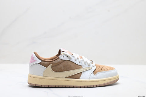Nike Air Jordan 1 Travis Scott Collaboration Basketball Shoes Low-top casual sneakers, men's and women's shoes