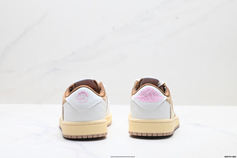 Nike Air Jordan 1 Travis Scott Collaboration Basketball Shoes Low-top casual sneakers, men's and women's shoes