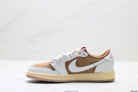 Nike Air Jordan 1 Travis Scott Collaboration Basketball Shoes Low-top casual sneakers, men's and women's shoes