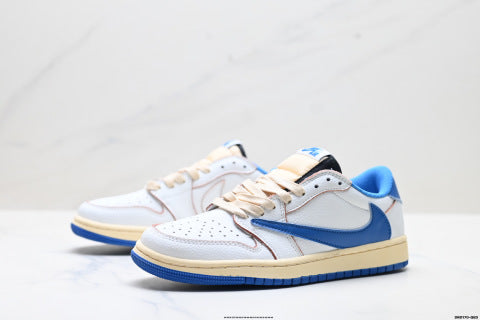 Nike Air Jordan 1 Travis Scott Collaboration Basketball Shoes Shock-absorbing casual low-top sneakers for men and women