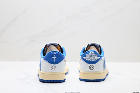 Nike Air Jordan 1 Travis Scott Collaboration Basketball Shoes Shock-absorbing casual low-top sneakers for men and women