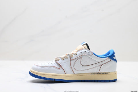 Nike Air Jordan 1 Travis Scott Collaboration Basketball Shoes Shock-absorbing casual low-top sneakers for men and women