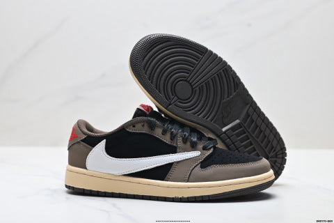 Nike Air Jordan 1 Travis Scott Collaboration Basketball Shoes Comfortable and casual low-top sneakers for men and women