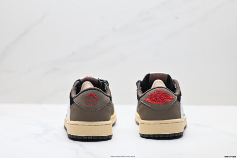 Nike Air Jordan 1 Travis Scott Collaboration Basketball Shoes Comfortable and casual low-top sneakers for men and women