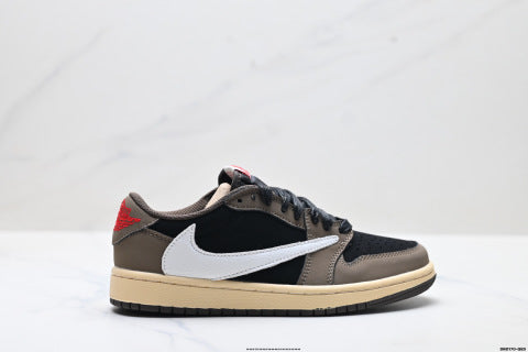 Nike Air Jordan 1 Travis Scott Collaboration Basketball Shoes Comfortable and casual low-top sneakers for men and women