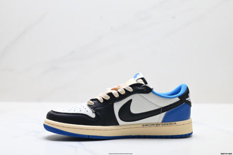 Nike Air Jordan 1 Travis Scott Collaboration Low-Top Sneakers Breathable and non-slip casual shoes for men and women, sports shoes